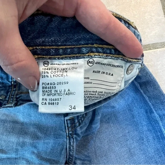 Adriano Goldschmied Protege Straight Leg Jeans Size 34 x 34 Made in USA - Picture 4 of 9